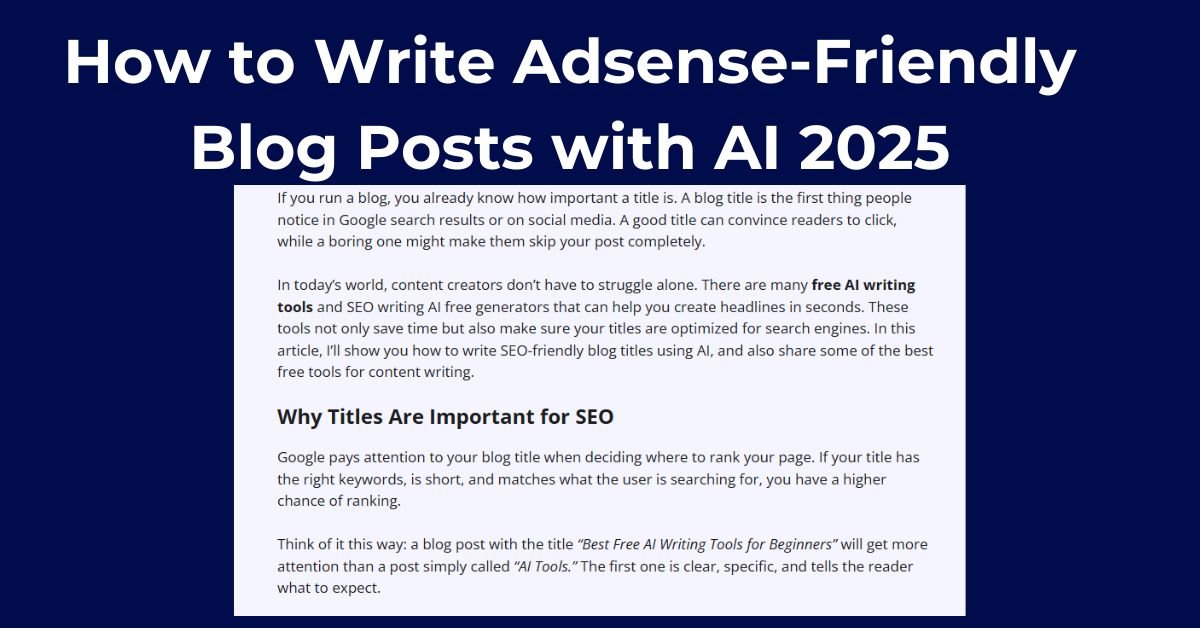 how to write adsense friendly article